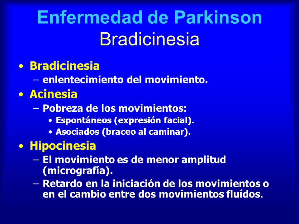 sintomas caracteristicos de parkinson